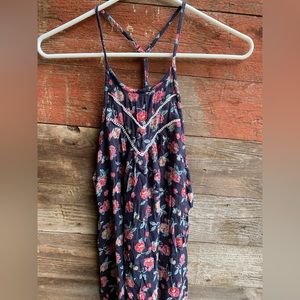 Blue and Pink Floral Tank Top Hollister